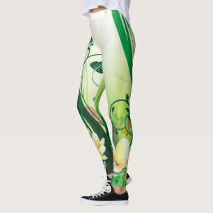 Legging Caneleiras florais da forma 8