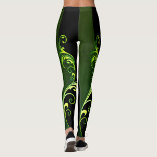 Legging Caneleiras florais do teste padrão do vintage