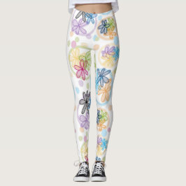 Legging Caneleiras florais lineares