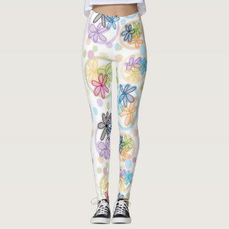 Legging Caneleiras florais lineares