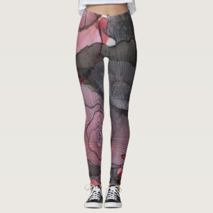 Legging Caneleiras florais vermelhas/preto