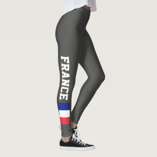 Legging Caneleiras francesas da bandeira para a ioga da