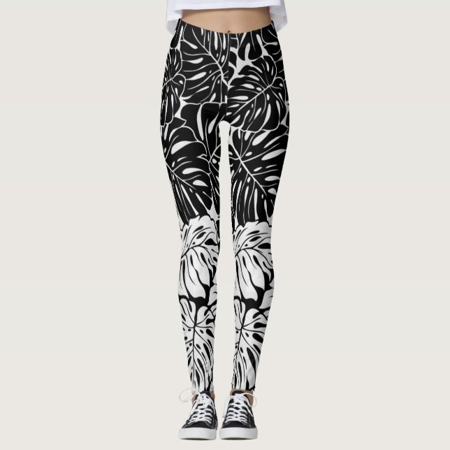 Legging Caneleiras frondosas de B&W (Frente)