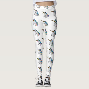 Legging caneleiras holográficas do unicórnio