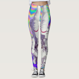 Legging Caneleiras iridescentes holográficas do espaço d