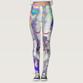 Legging Caneleiras iridescentes holográficas do espaço do