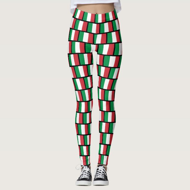 Legging Caneleiras italianas do teste padrão da bandeira (Frente)