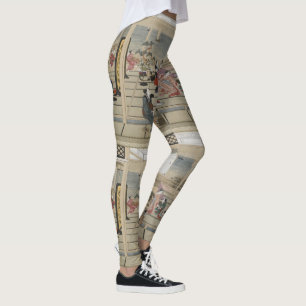 Legging Caneleiras japonesas da arte de Utamaro
