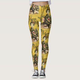 Legging Caneleiras japonesas da gueixa e do demónio do