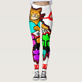 Legging Caneleiras japonesas do gato YOROSHIKU do teclado