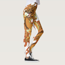 Legging Caneleiras japonesas do tatuagem do dragão
