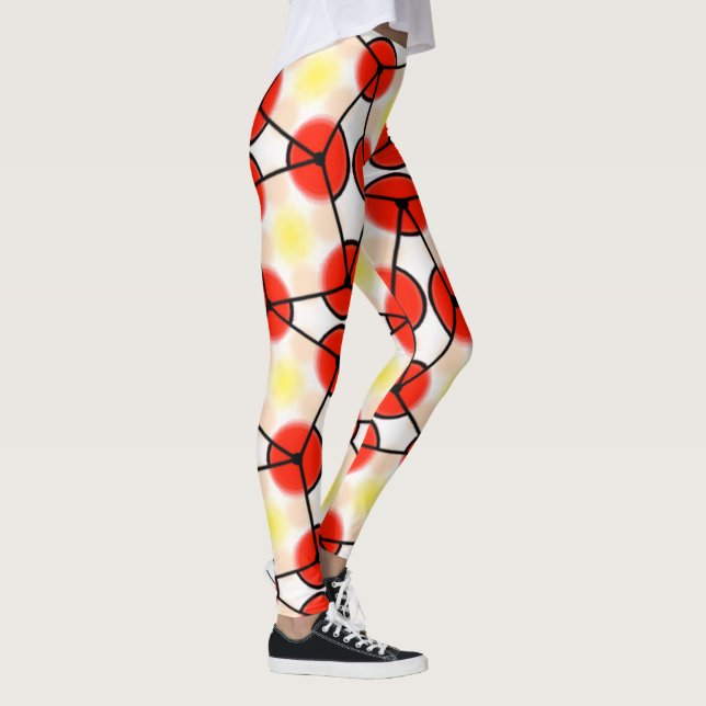 Legging Caneleiras Jimette Desenho de vermelho amarelo (Direita)