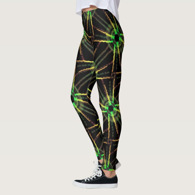 Legging Caneleiras Jimette Desenho verde e amarelo sobre (Esquerda)
