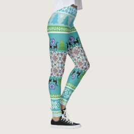 Legging Caneleiras justas do azul da ilha