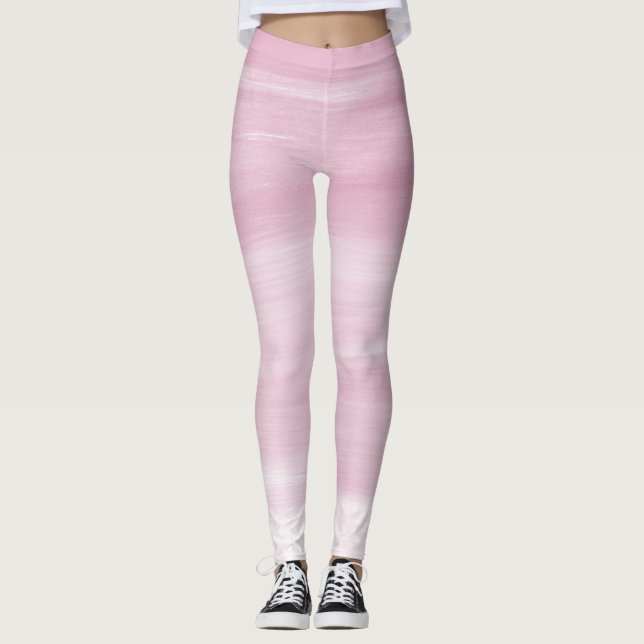Legging Caneleiras listradas cor-de-rosa (Frente)