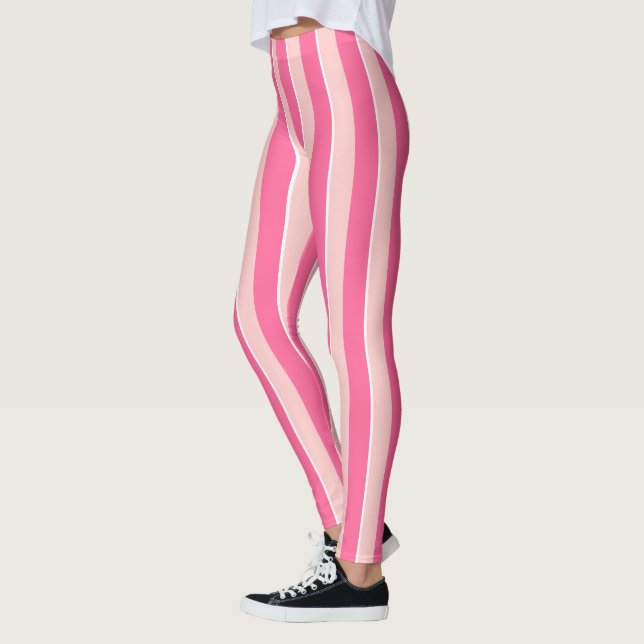 Legging Caneleiras listradas cor-de-rosa (Esquerda)