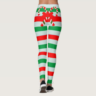 Legging Caneleiras listradas engraçadas do bastão de doces