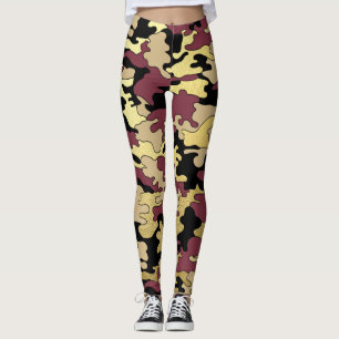 Legging Caneleiras marrons & Dourados de Camo