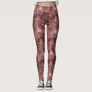 Legging Caneleiras modeladas Brown cor-de-rosa mergulhadas