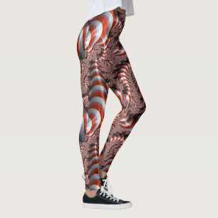 Legging Caneleiras modeladas do bastão de doces Natal