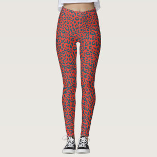 Legging Caneleiras modeladas leopardo - azul da ardósia no