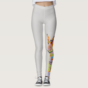 Legging Caneleiras modernas do girafa pelo artista Kim