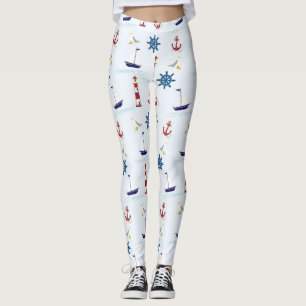 Legging Caneleiras náuticas da navigação feliz