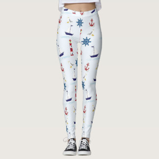 Legging Caneleiras náuticas da navigação feliz