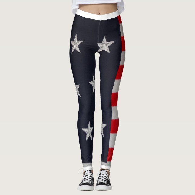 Legging Caneleiras patrióticas da bandeira dos Estados (Frente)