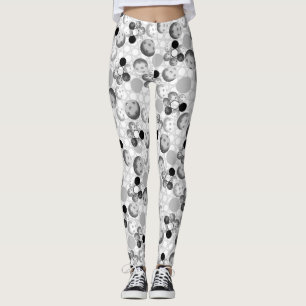 Legging Caneleiras pretas & brancas de Pickleballs