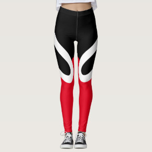 Legging Caneleiras pretas/brancas/vermelhas do "OH-OH"