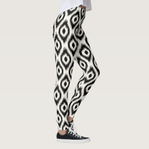 Legging Caneleiras pretas chiques à moda de Ikat do