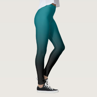 Legging Caneleiras pretas de Ombre da cerceta