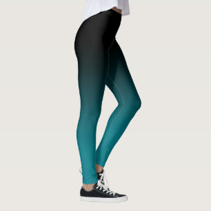 Legging Caneleiras pretas de Ombre da cerceta