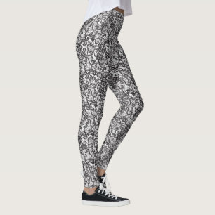 Legging Caneleiras pretas do laço