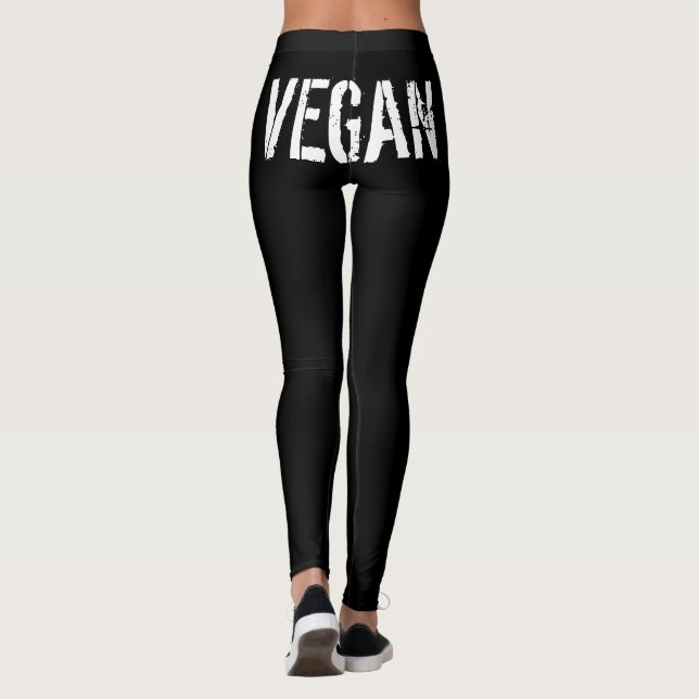 LEGGING CANELEIRAS PRETAS DO LOGOTIPO DO "VEGAN" (Verso)
