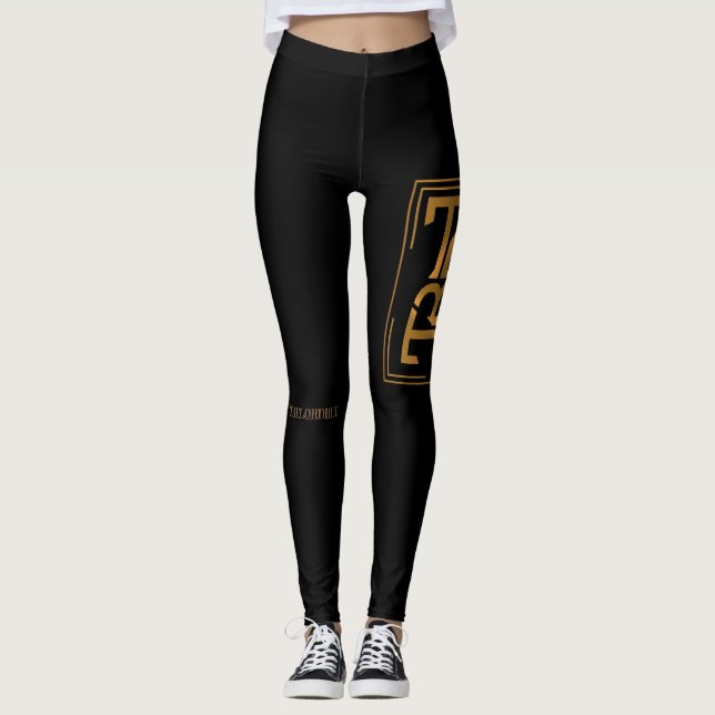 Legging Caneleiras PRETAS E DOURADOS da TB (Frente)