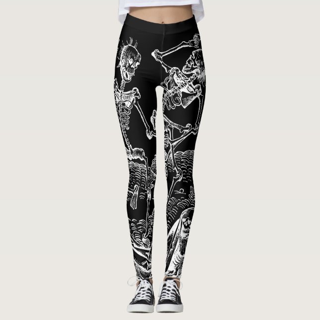 Legging Caneleiras pretas macabramente de Danse dos (Frente)