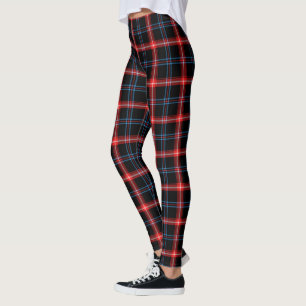 Legging Caneleiras pretas/vermelhas/azuis do teste padrão