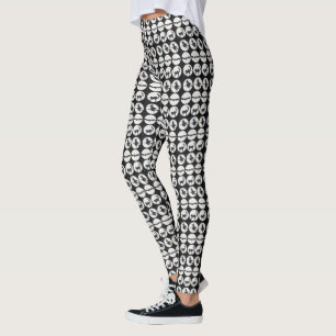Legging Caneleiras preto e branco do design do Dia das