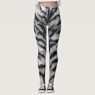 Legging Caneleiras preto e branco do impressão da pele da