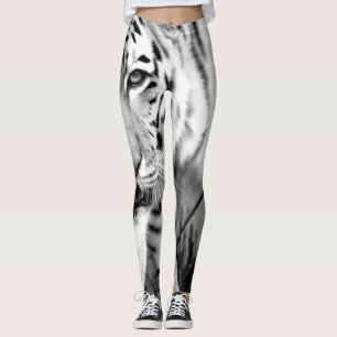 Legging Caneleiras preto e branco do tigre