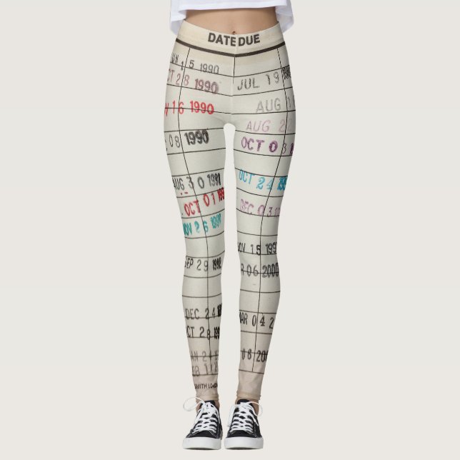 Legging Caneleiras Printable dos cartões de biblioteca (Frente)