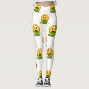 Legging caneleiras puking do emoji