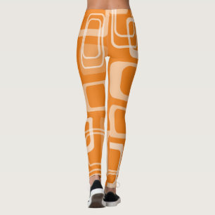 Legging Caneleiras quadradas retros alaranjadas do teste