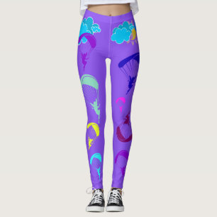 Legging Caneleiras roxas da luz do sol do duende do