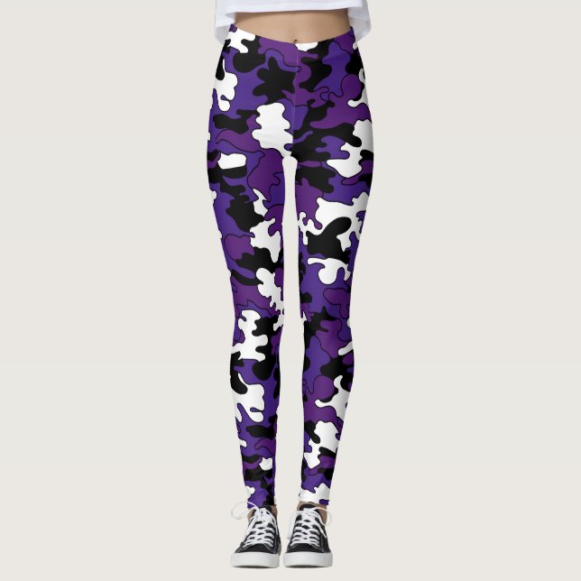Legging Caneleiras roxas de Camo (Frente)