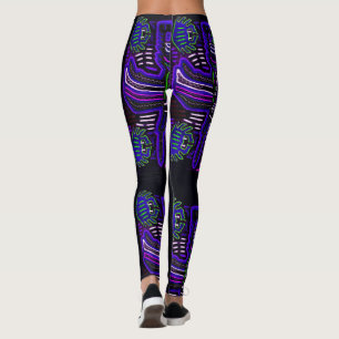 Legging Caneleiras roxas e azuis da imagem do Mola