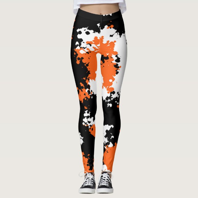 Legging Caneleiras Sassy de Camo da menina - laranja (Frente)