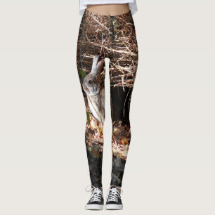 Legging Caneleiras selvagens do design do coelho de coelho